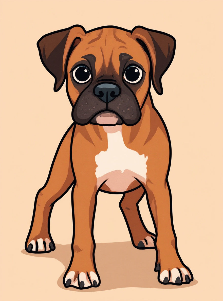AI-generated cartoon style pet portrait of a dog